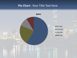 A City At Night With The Lights Of Skyscrapers Reflected In The Water PowerPoint Template