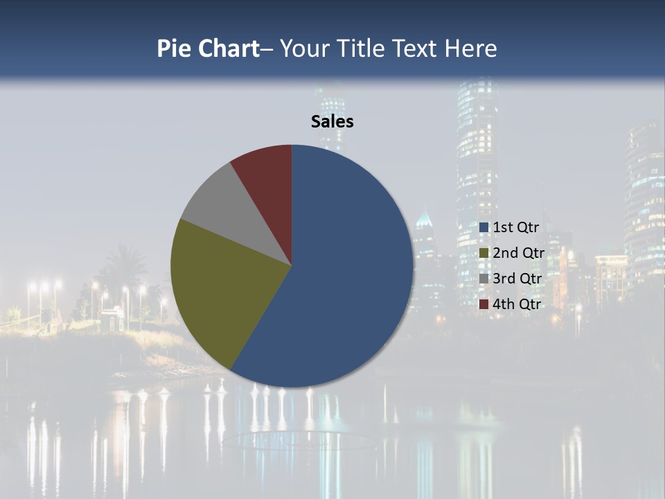 A City At Night With The Lights Of Skyscrapers Reflected In The Water PowerPoint Template