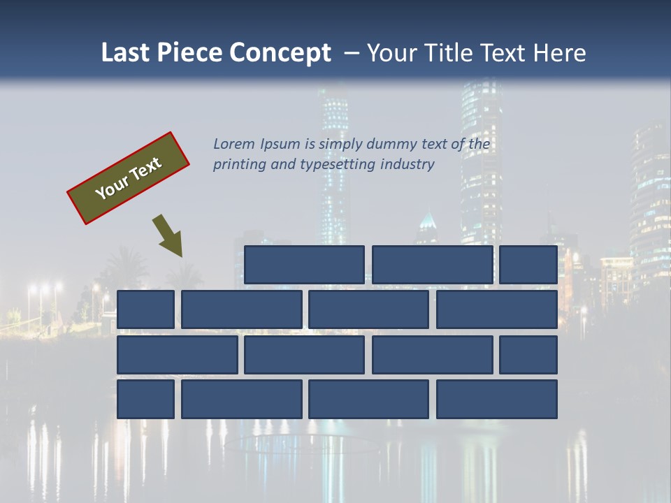 A City At Night With The Lights Of Skyscrapers Reflected In The Water PowerPoint Template