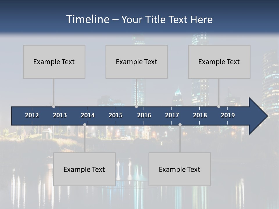 A City At Night With The Lights Of Skyscrapers Reflected In The Water PowerPoint Template