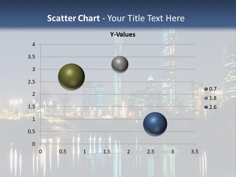 A City At Night With The Lights Of Skyscrapers Reflected In The Water PowerPoint Template