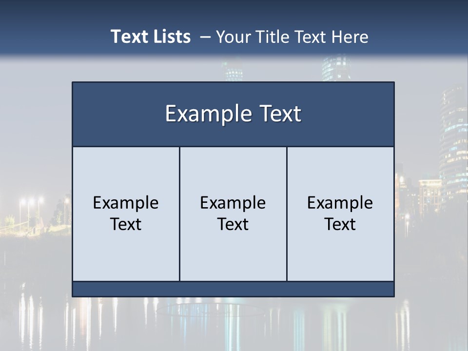 A City At Night With The Lights Of Skyscrapers Reflected In The Water PowerPoint Template