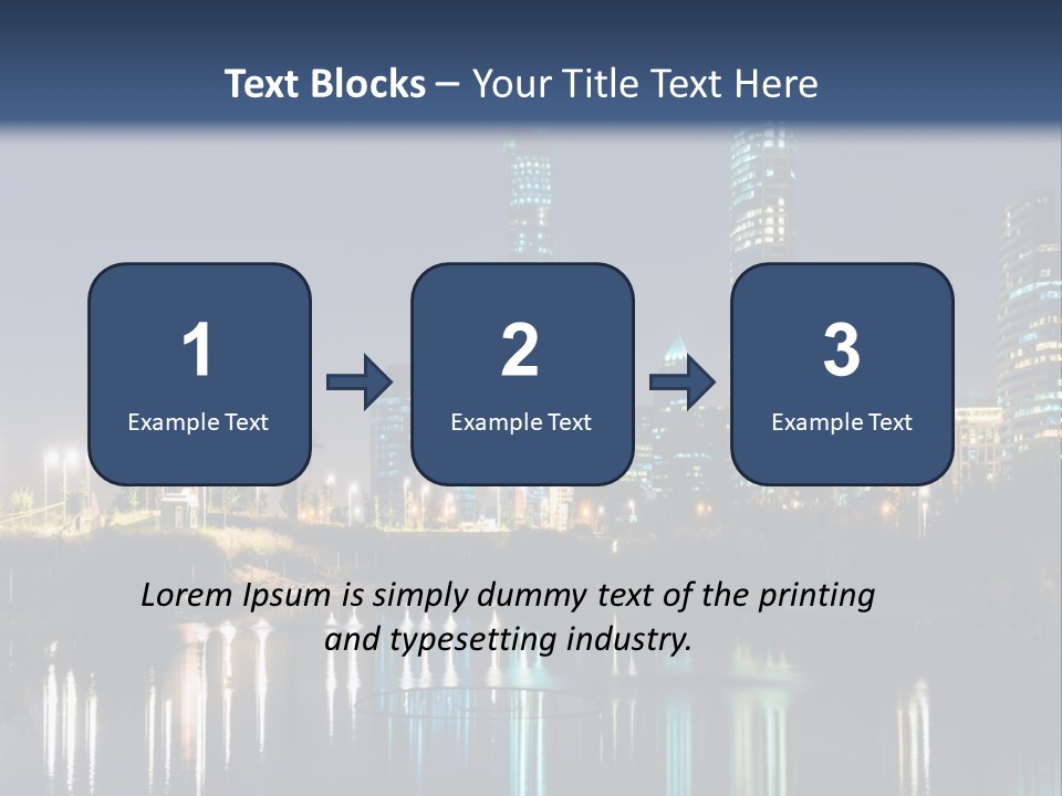 A City At Night With The Lights Of Skyscrapers Reflected In The Water PowerPoint Template