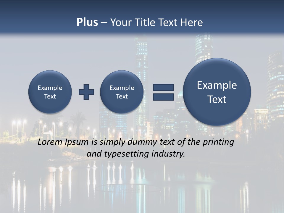 A City At Night With The Lights Of Skyscrapers Reflected In The Water PowerPoint Template
