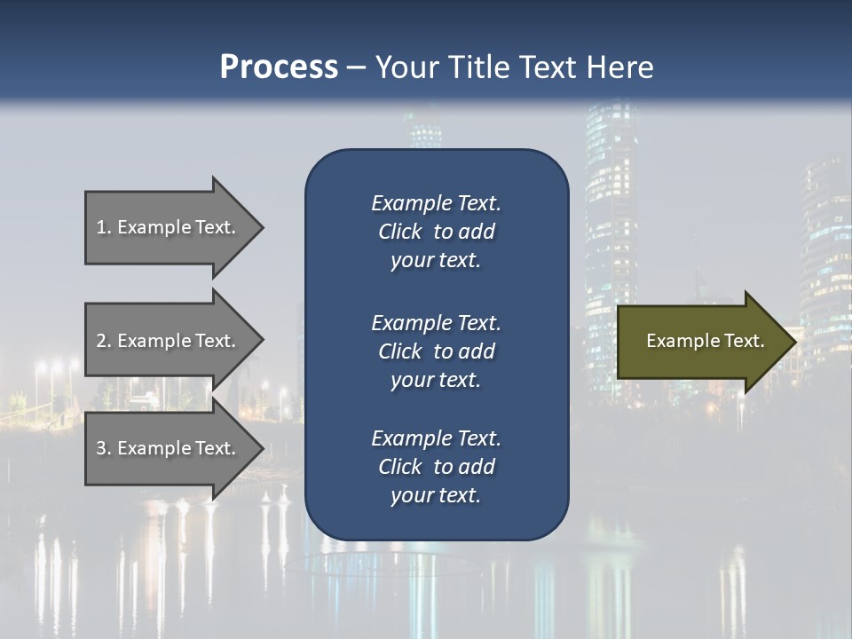 A City At Night With The Lights Of Skyscrapers Reflected In The Water PowerPoint Template