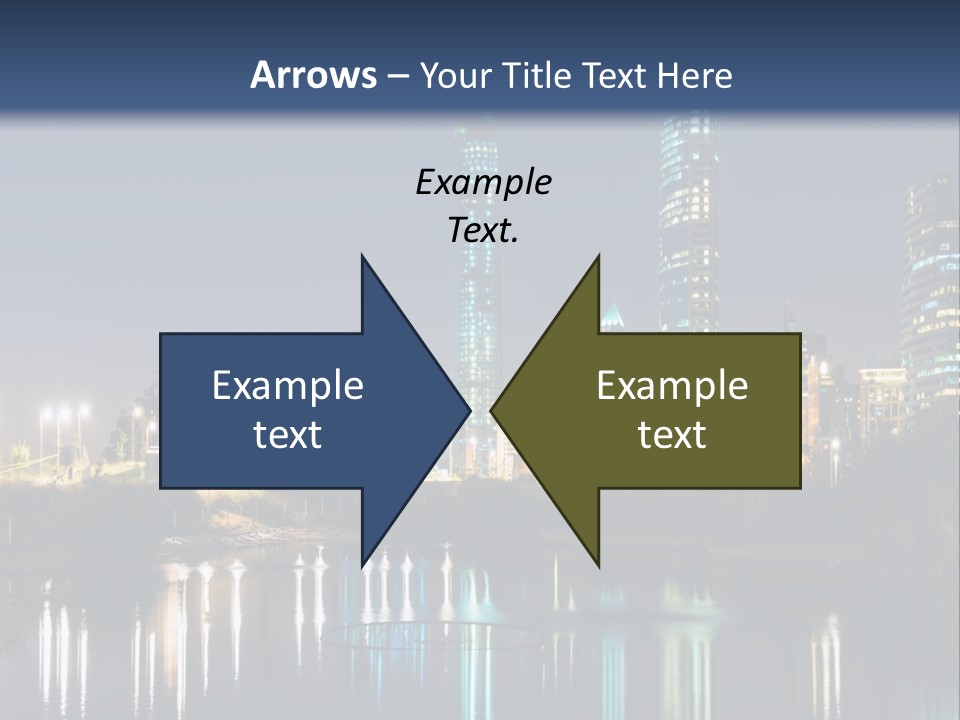 A City At Night With The Lights Of Skyscrapers Reflected In The Water PowerPoint Template