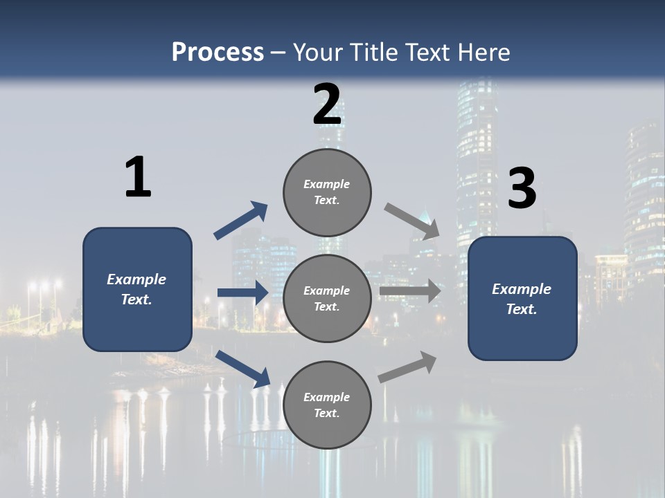 A City At Night With The Lights Of Skyscrapers Reflected In The Water PowerPoint Template