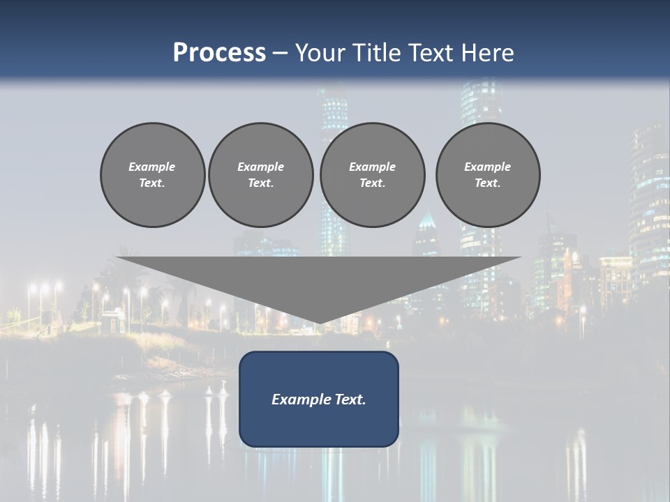 A City At Night With The Lights Of Skyscrapers Reflected In The Water PowerPoint Template