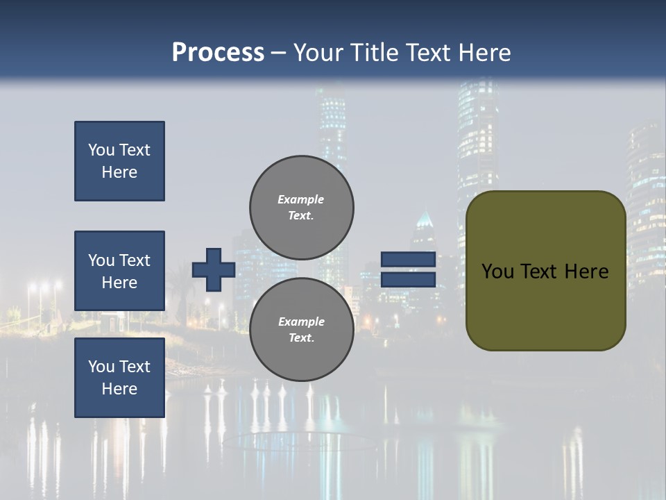 A City At Night With The Lights Of Skyscrapers Reflected In The Water PowerPoint Template