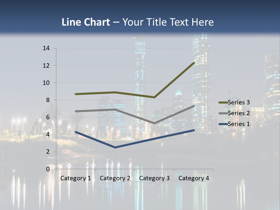 A City At Night With The Lights Of Skyscrapers Reflected In The Water PowerPoint Template