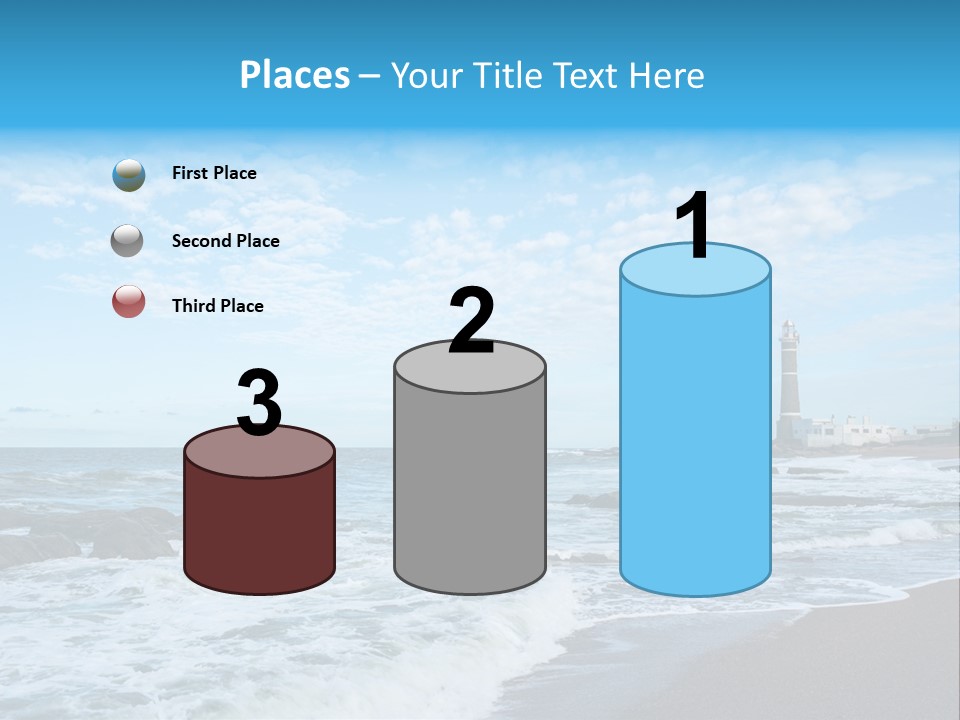 A Picture Of A Lighthouse On The Beach PowerPoint Template