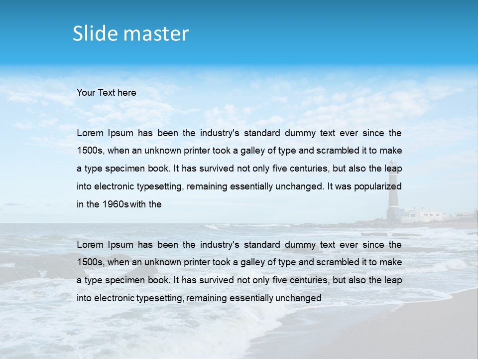 A Picture Of A Lighthouse On The Beach PowerPoint Template