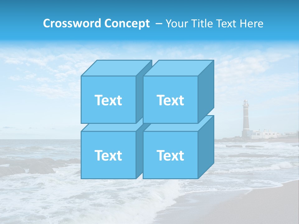 A Picture Of A Lighthouse On The Beach PowerPoint Template