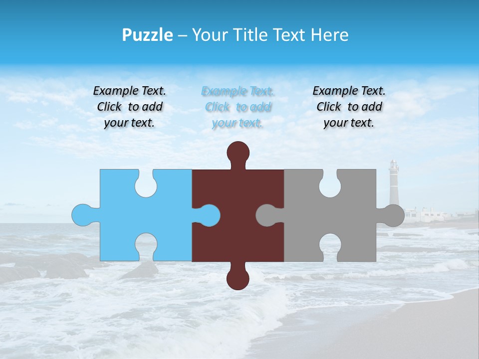 A Picture Of A Lighthouse On The Beach PowerPoint Template