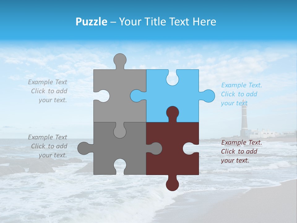 A Picture Of A Lighthouse On The Beach PowerPoint Template