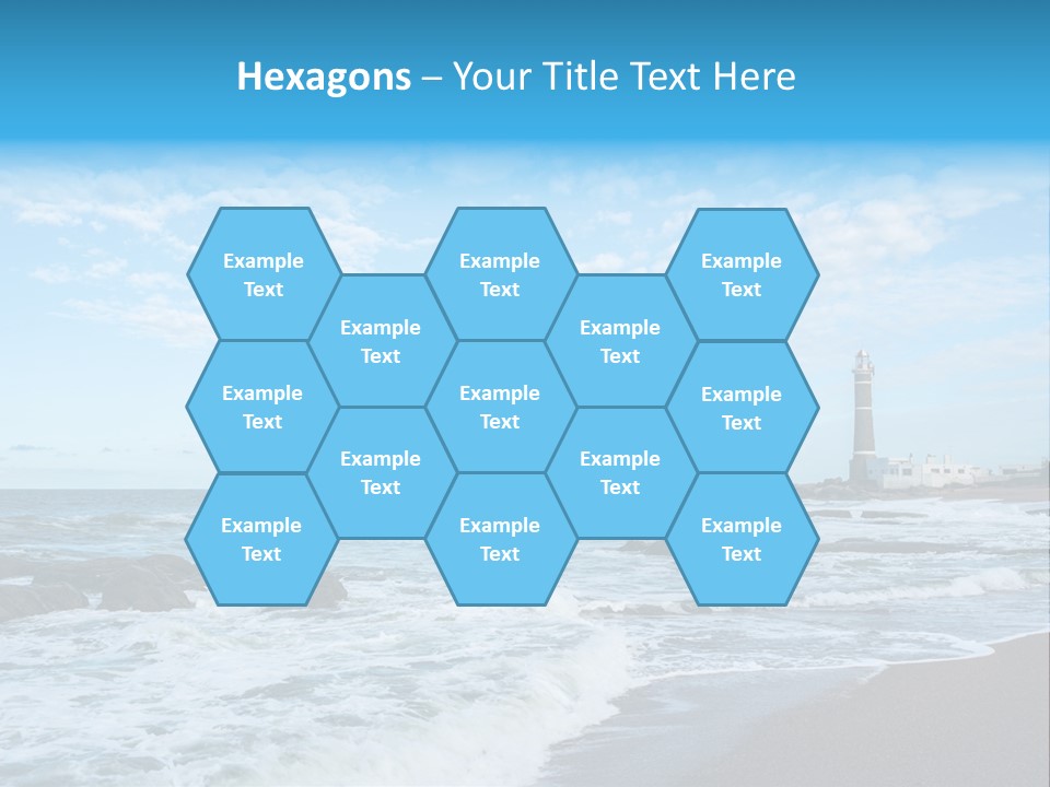 A Picture Of A Lighthouse On The Beach PowerPoint Template