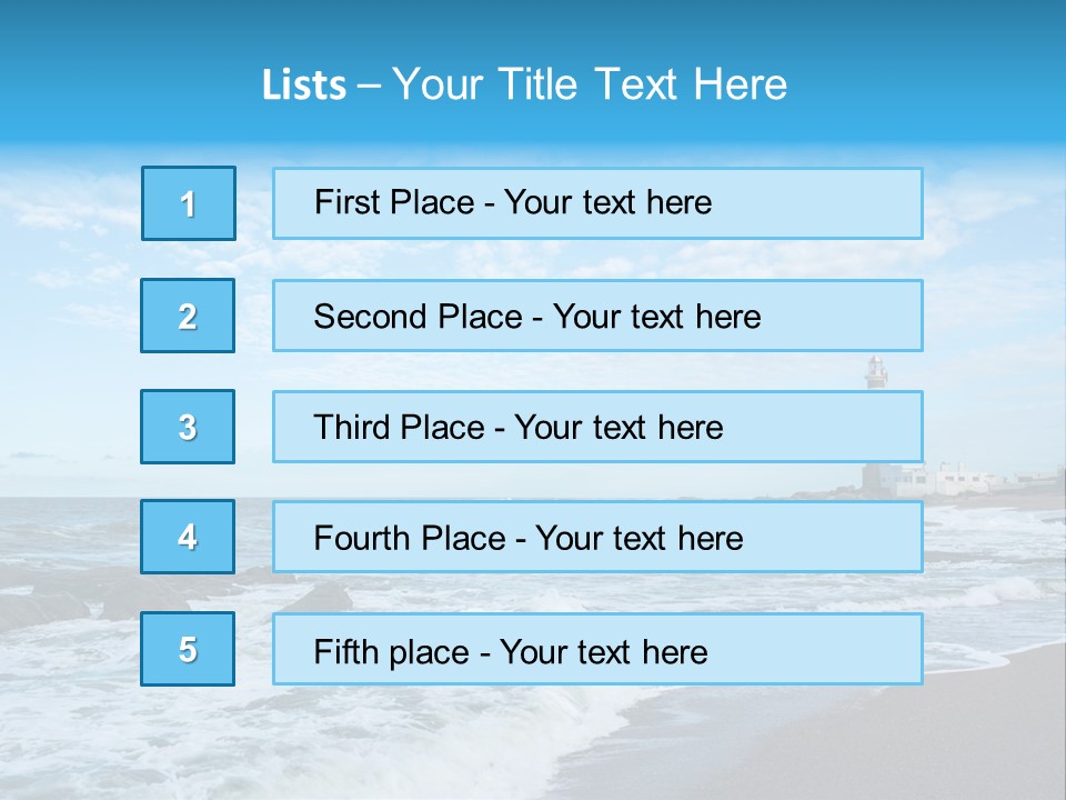 A Picture Of A Lighthouse On The Beach PowerPoint Template