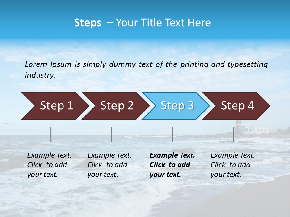 A Picture Of A Lighthouse On The Beach PowerPoint Template