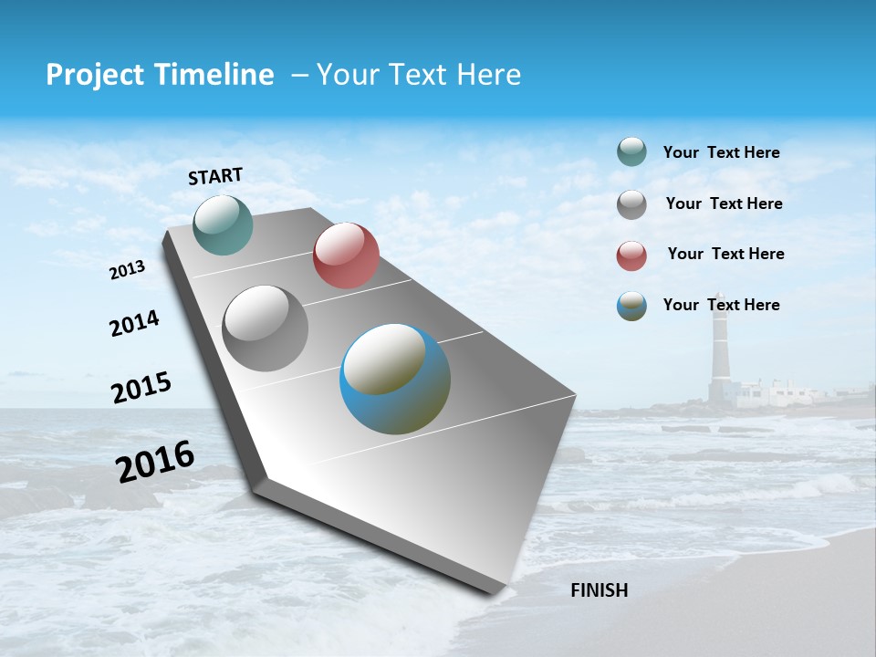 A Picture Of A Lighthouse On The Beach PowerPoint Template