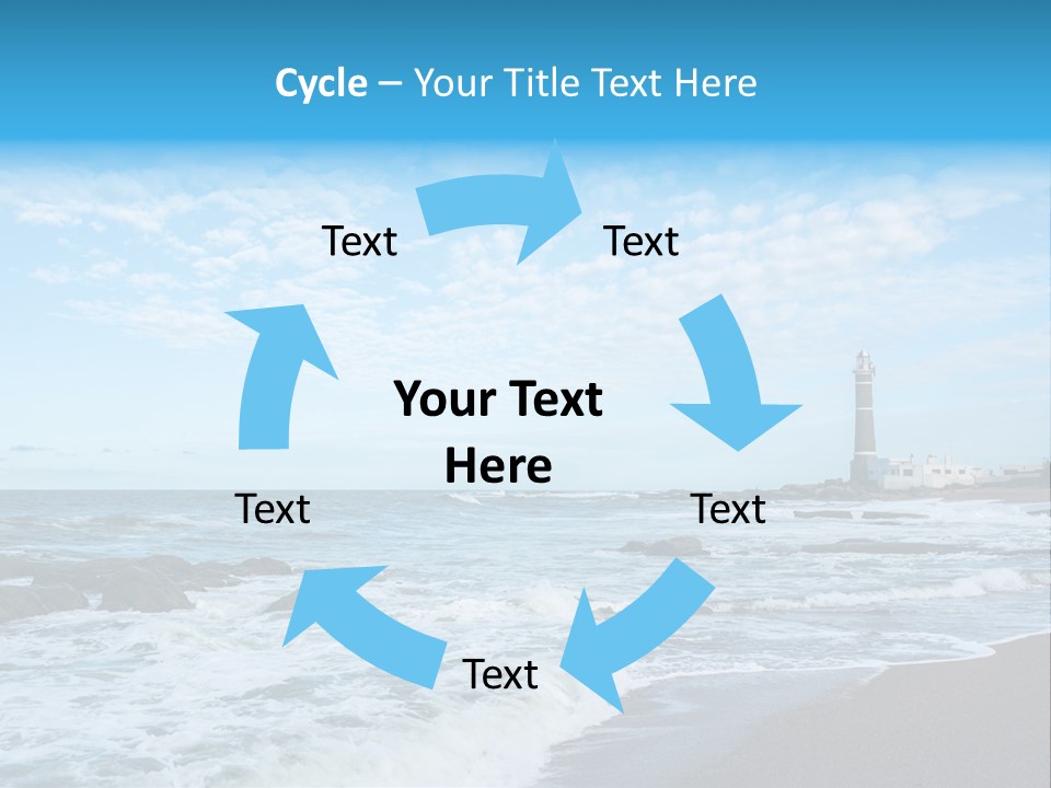 A Picture Of A Lighthouse On The Beach PowerPoint Template