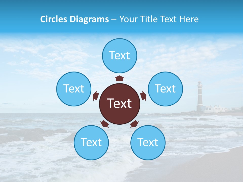 A Picture Of A Lighthouse On The Beach PowerPoint Template