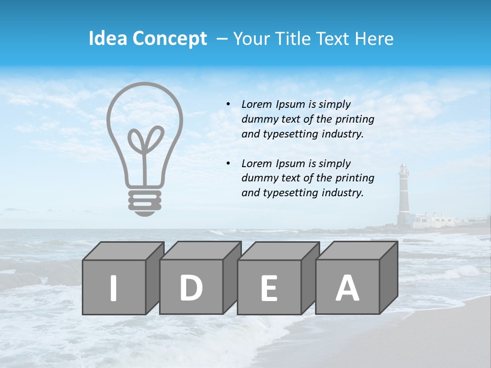 A Picture Of A Lighthouse On The Beach PowerPoint Template