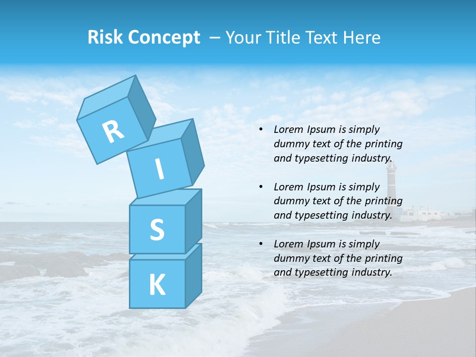 A Picture Of A Lighthouse On The Beach PowerPoint Template