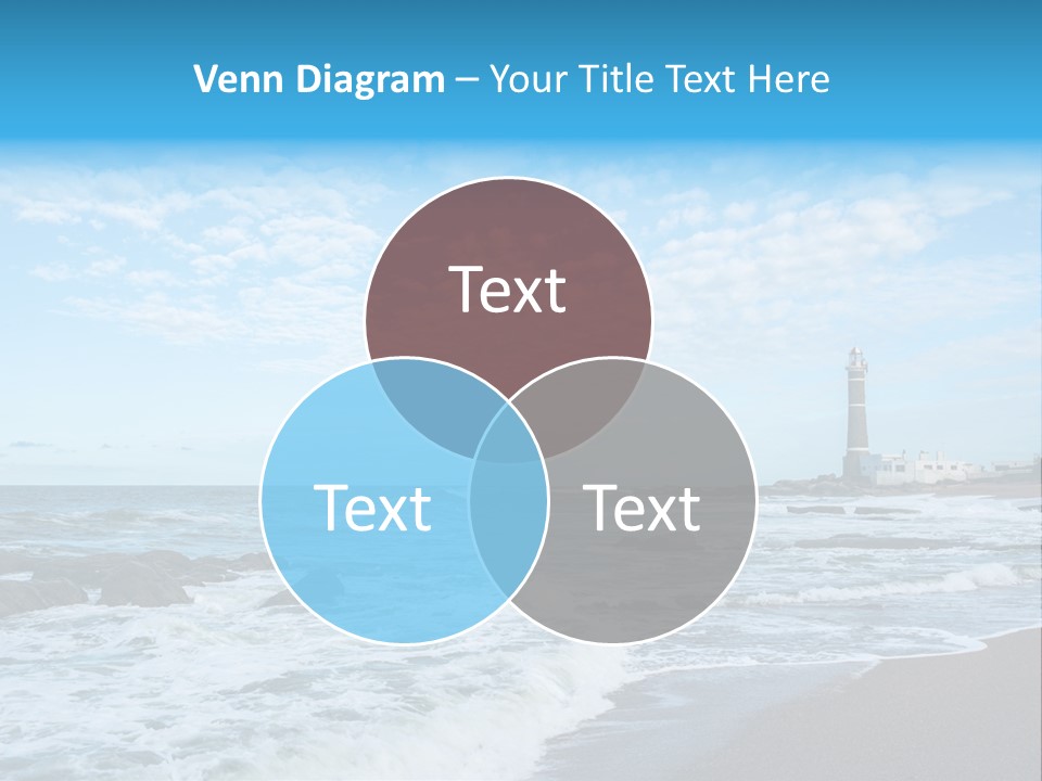 A Picture Of A Lighthouse On The Beach PowerPoint Template