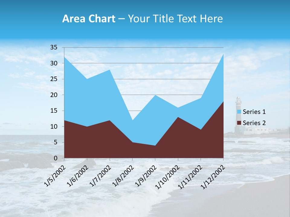 A Picture Of A Lighthouse On The Beach PowerPoint Template