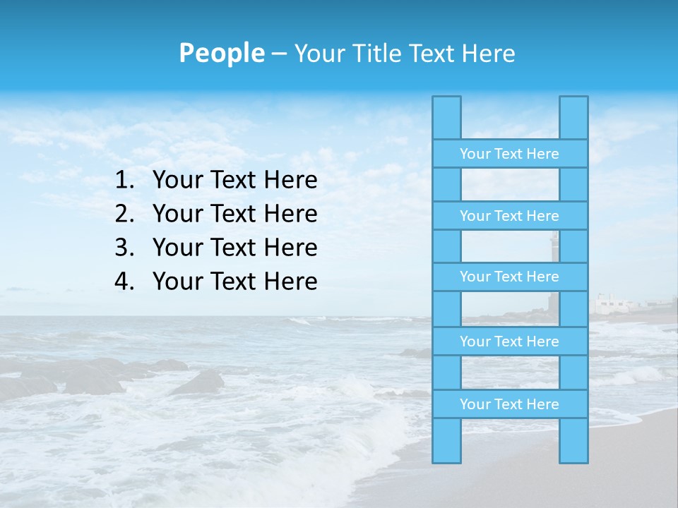 A Picture Of A Lighthouse On The Beach PowerPoint Template