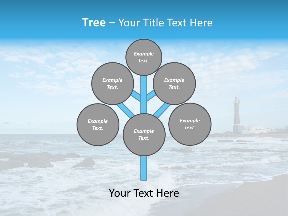 A Picture Of A Lighthouse On The Beach PowerPoint Template
