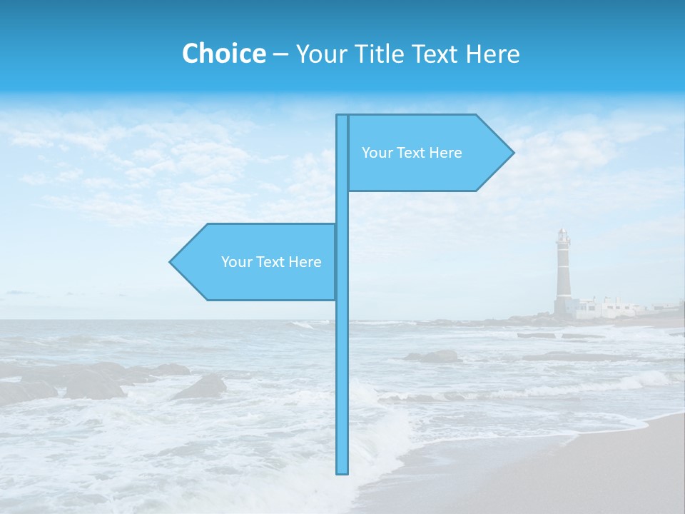 A Picture Of A Lighthouse On The Beach PowerPoint Template