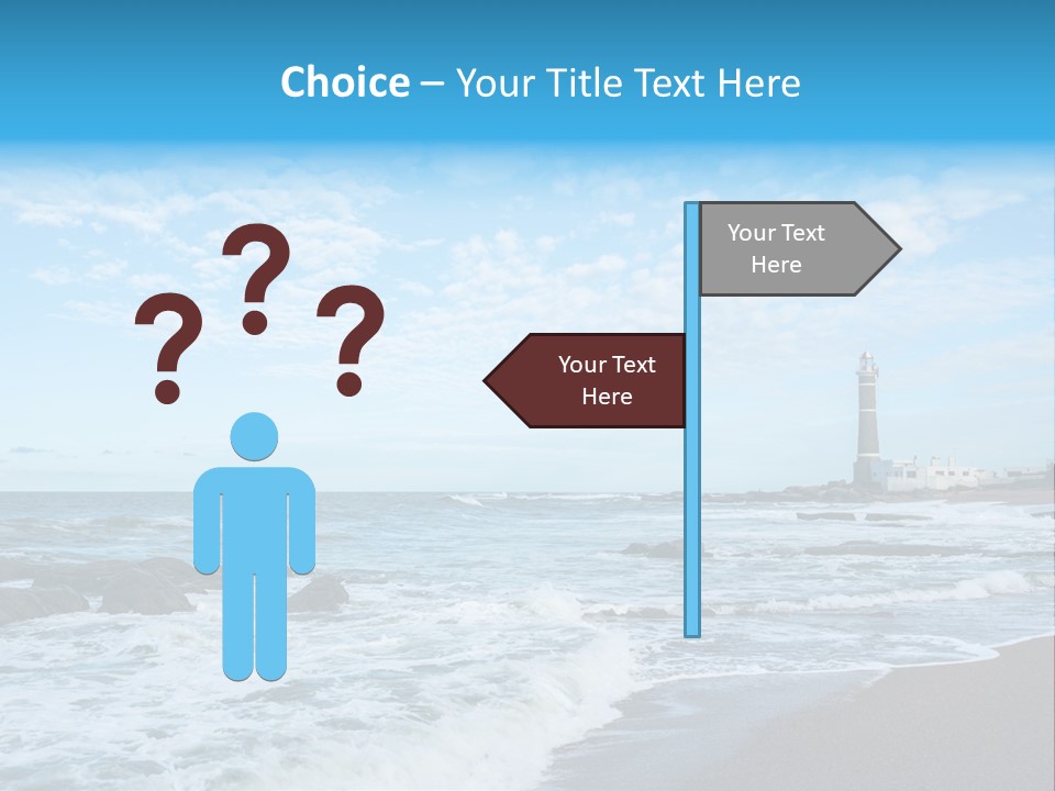 A Picture Of A Lighthouse On The Beach PowerPoint Template