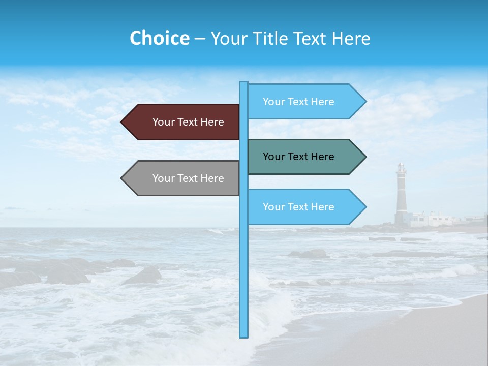 A Picture Of A Lighthouse On The Beach PowerPoint Template