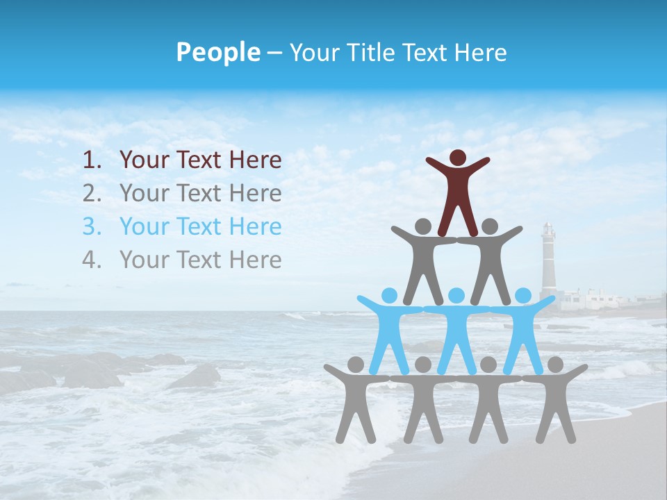 A Picture Of A Lighthouse On The Beach PowerPoint Template