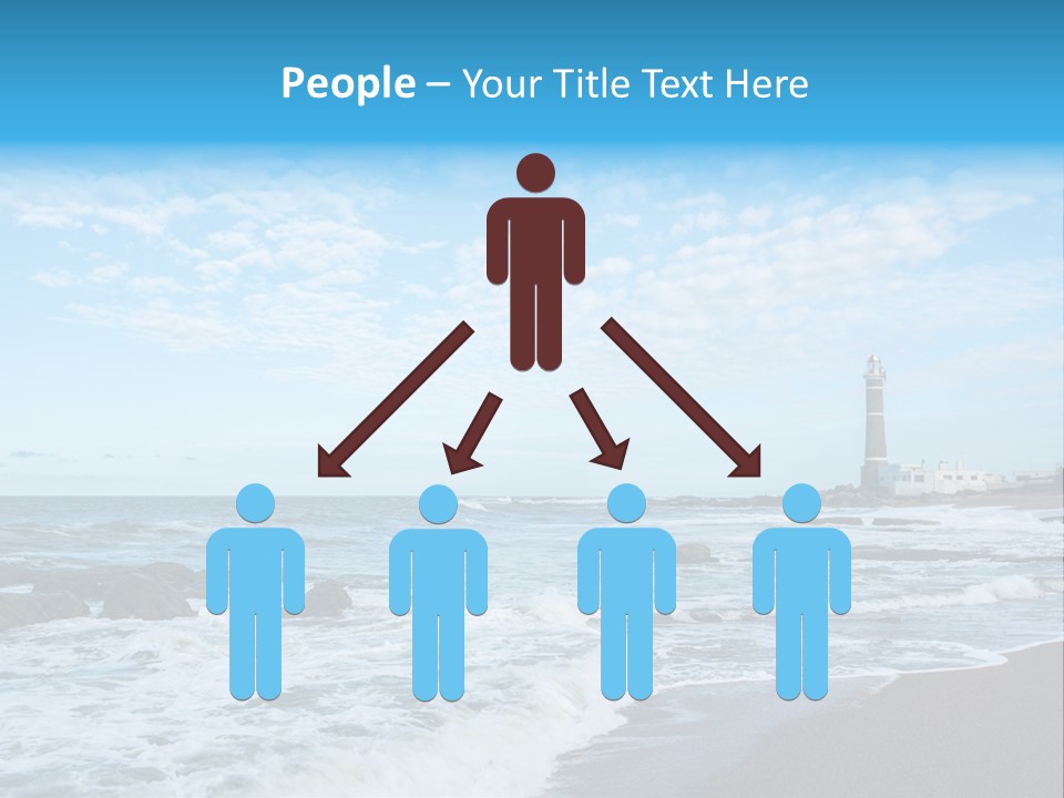 A Picture Of A Lighthouse On The Beach PowerPoint Template