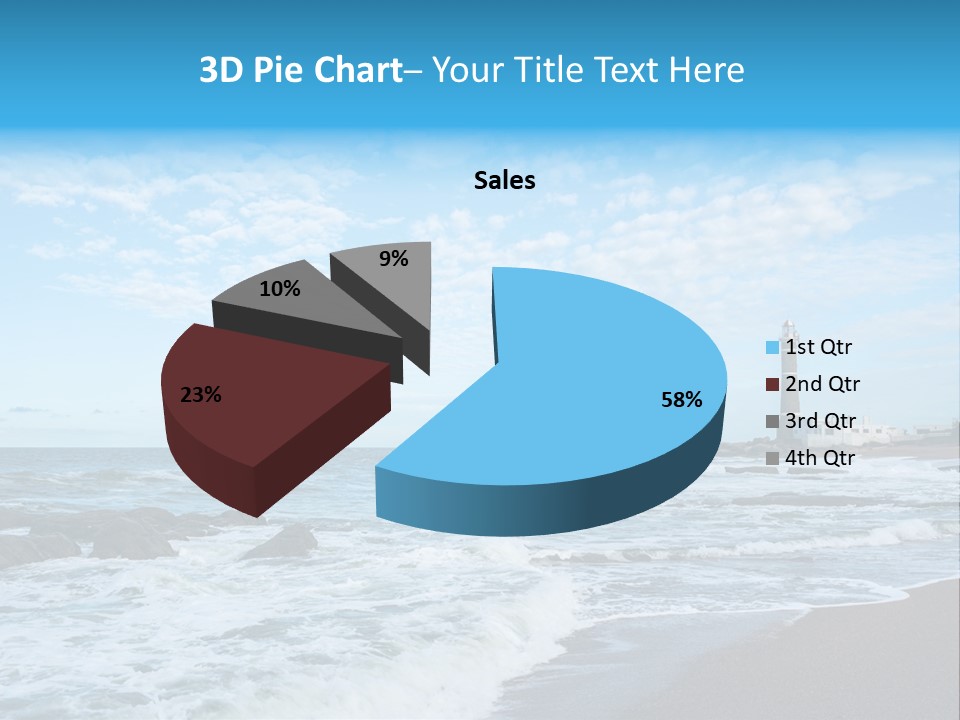 A Picture Of A Lighthouse On The Beach PowerPoint Template