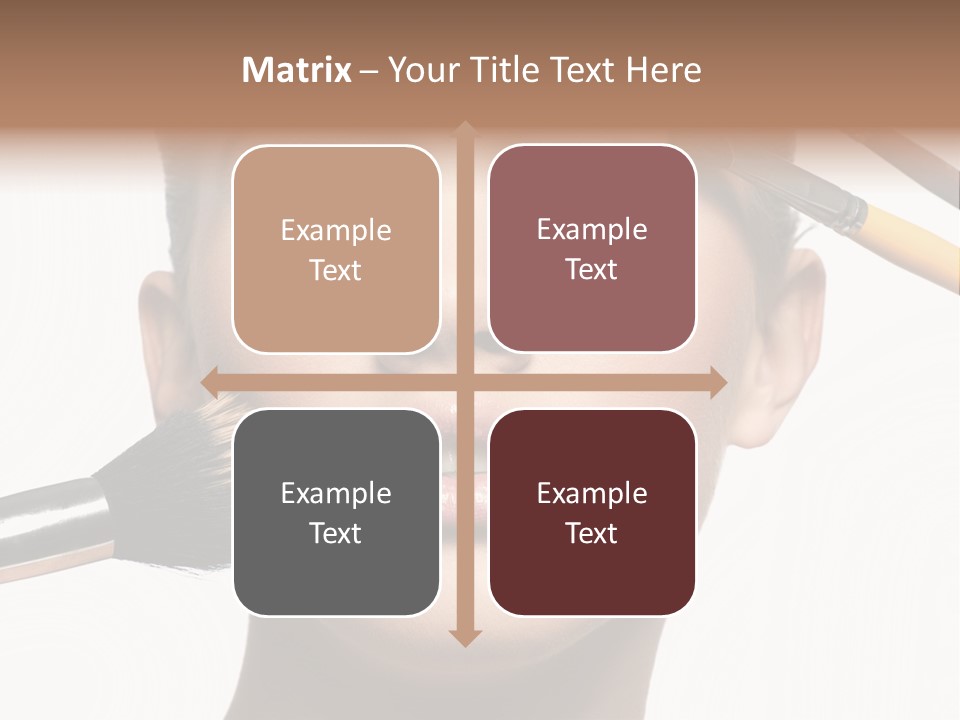 A Woman With Makeup Brushes On Her Face PowerPoint Template