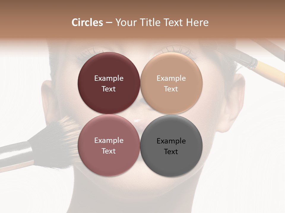 A Woman With Makeup Brushes On Her Face PowerPoint Template