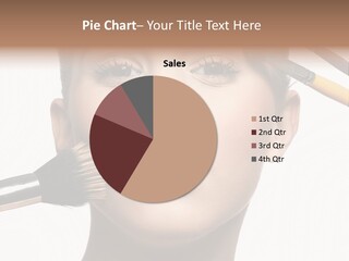 A Woman With Makeup Brushes On Her Face PowerPoint Template