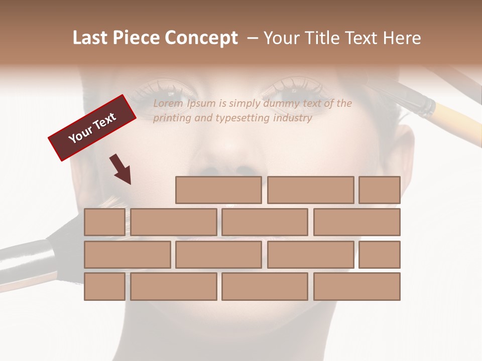 A Woman With Makeup Brushes On Her Face PowerPoint Template