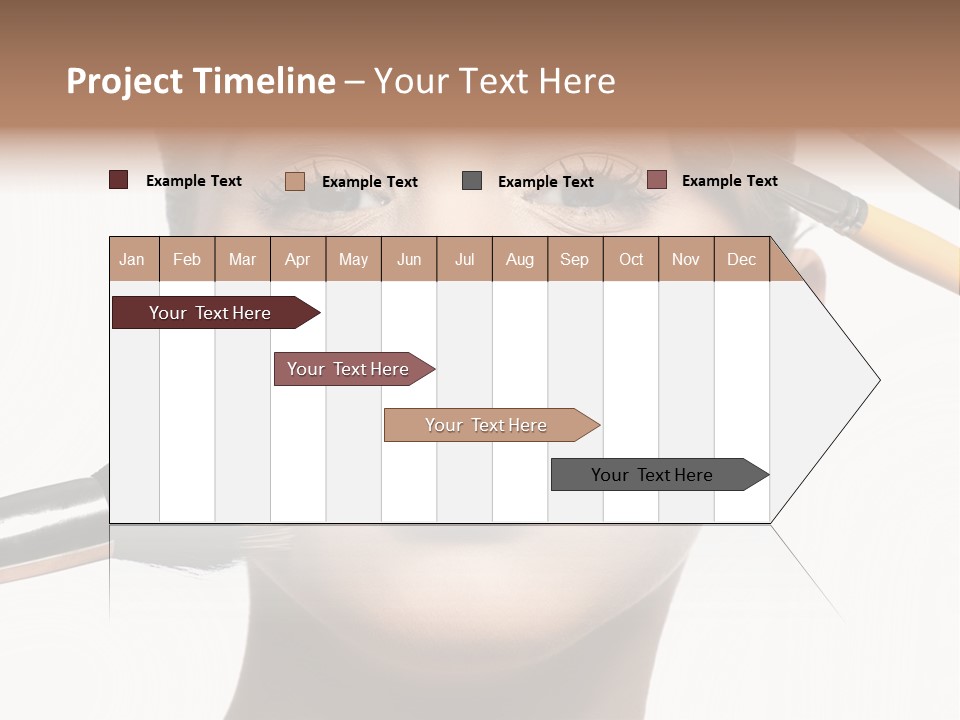 A Woman With Makeup Brushes On Her Face PowerPoint Template