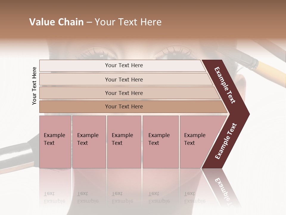 A Woman With Makeup Brushes On Her Face PowerPoint Template