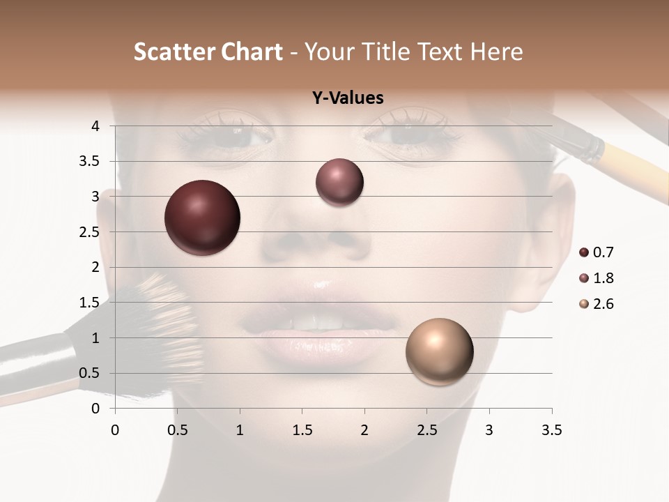 A Woman With Makeup Brushes On Her Face PowerPoint Template