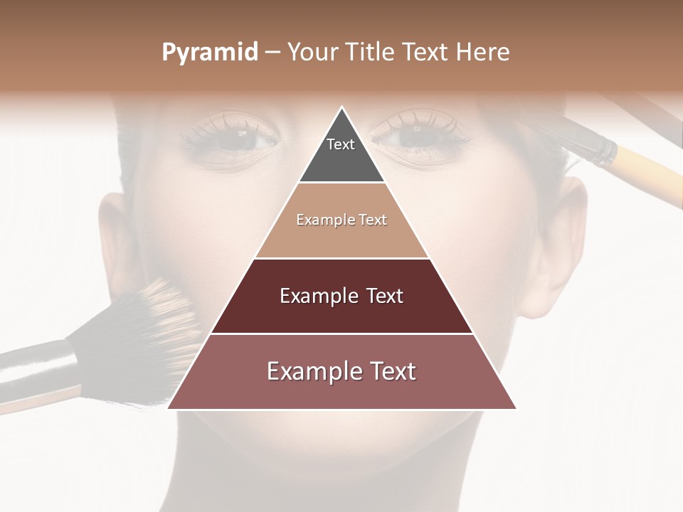 A Woman With Makeup Brushes On Her Face PowerPoint Template