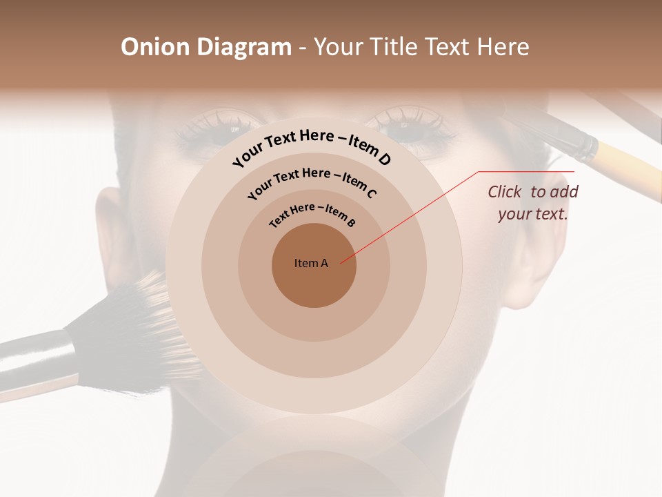 A Woman With Makeup Brushes On Her Face PowerPoint Template
