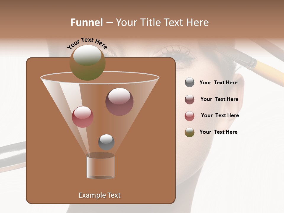 A Woman With Makeup Brushes On Her Face PowerPoint Template