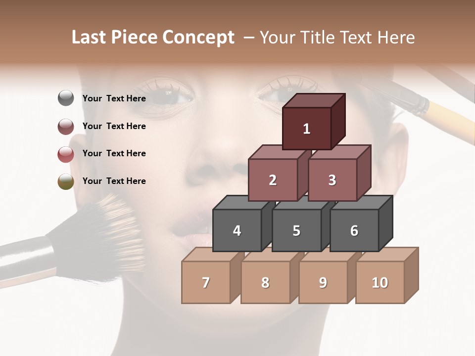 A Woman With Makeup Brushes On Her Face PowerPoint Template