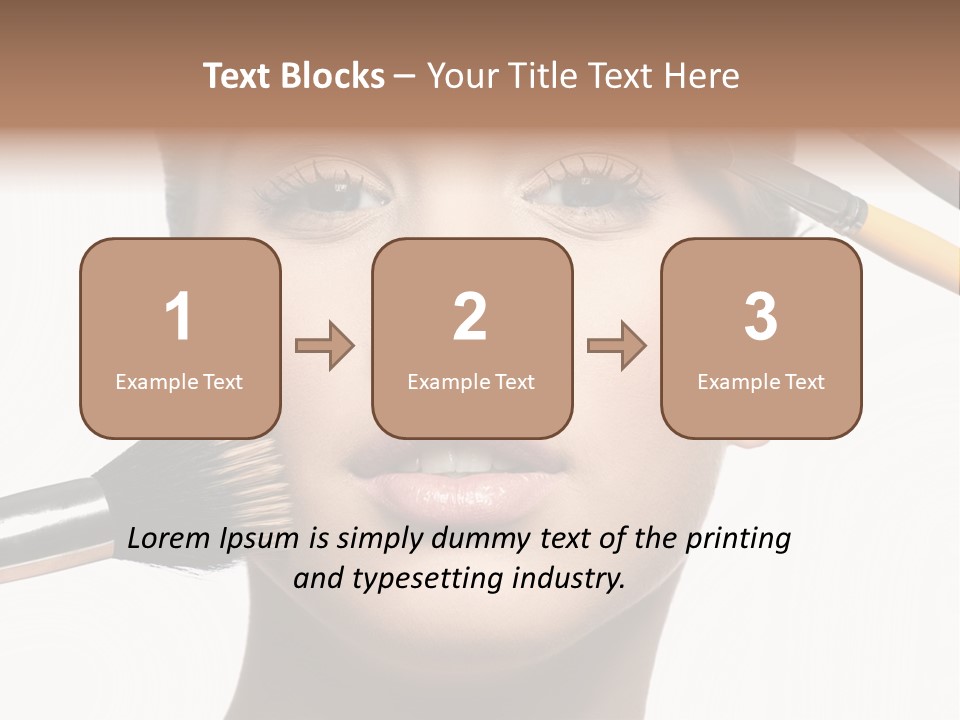 A Woman With Makeup Brushes On Her Face PowerPoint Template