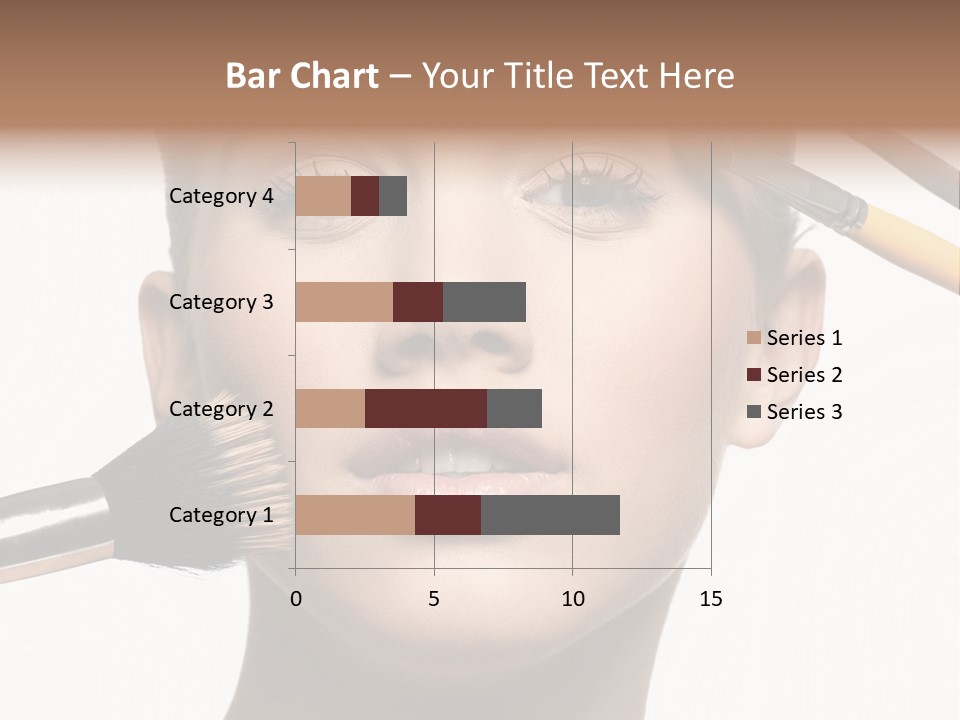 A Woman With Makeup Brushes On Her Face PowerPoint Template